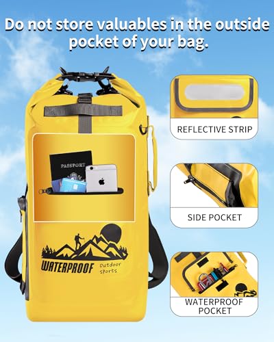 Dry Bag Backpack - color: Yellow, size: 30L