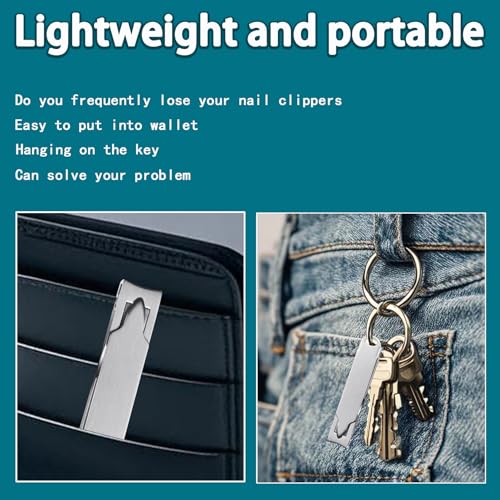 Ultra Thin Portable Fingernail Clipper Small Pocket Folding Nail Clippers, Wide Jaw Cutter with Keychain Curved Trimmer, Flip Open Brushed Finish (Small-Brushed) - size: Small