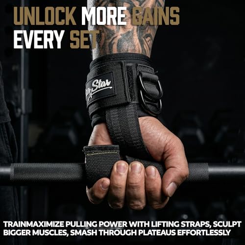Weight Lifting Strap with D Ring,Lifting Straps,Non-Slip Wrist Straps for Weightlifting Deadlifting,Wrist Cuffs for Cables Gym, Lifting Cuffs for Cable Machines