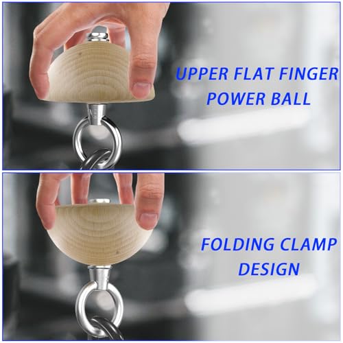 Pinch Grip Strength Trainer Set – Beech Wood Rectangle Block & Dual-Use Half Ball – with Extended Strap Loading System for Hand, Finger & Arm Wrestling Training