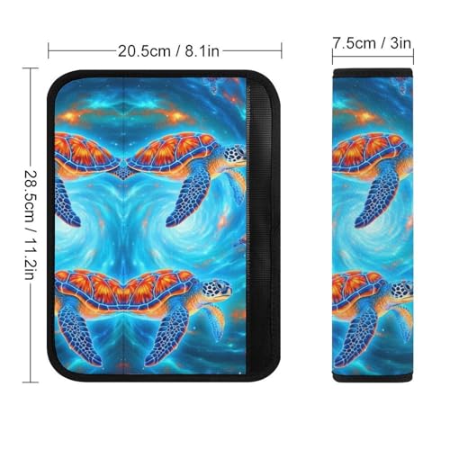 2 Pack Soft Padded Seat Belt Cover for Girls and Boys, All Vehicles, Nautical Coastal Ocean Sea Space Turtle Harness Pads Strap, Anti-Slip Pad - color: Pattern 392