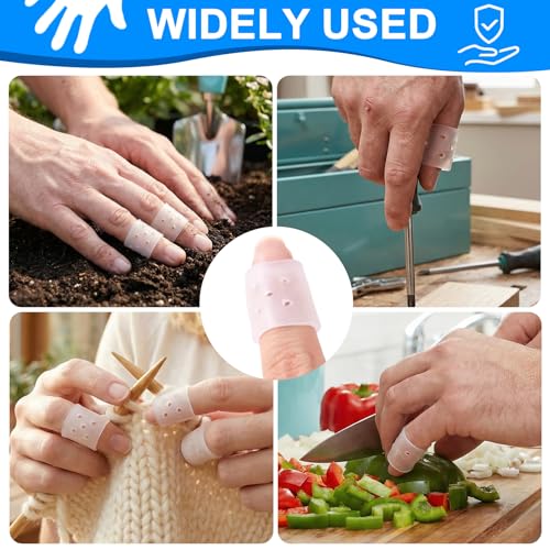 PAGOW 12pcs Finger Covers for Skin Picking, Stop Nail Biting Finger Guard | Reusable Breathable Silicone Anti Skin Picking Finger Gloves for Nail Biting Prevention, Cuticle Protection, Cracked - Clear - size: style1,clear,12pcs