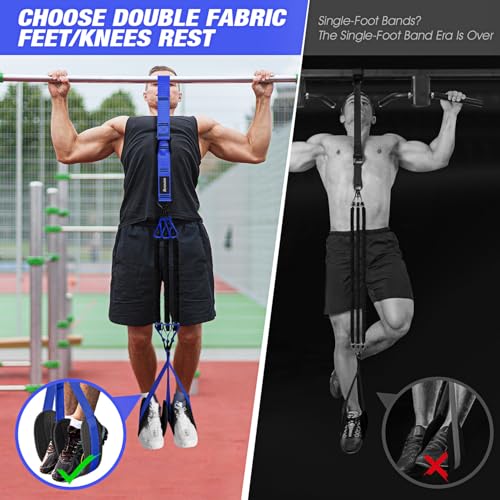 Pull Up Assistance Bands, Resistance Bands for Pull Up Bar Workout, Adjustable Heavy Duty Pull Up Assist Equipment with 4 Assistance Bands, Home Gym Fitness Exercise Strength Training - color: Blue