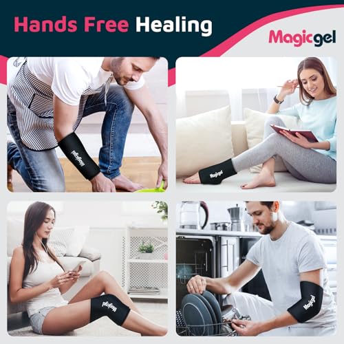 Magic Gel Medium Knee & Elbow Ice Pack Sleeve 1 Pack – Reusable Hot & Cold Therapy Wrap for Targeted Relief – Compact Compression Fit - style: Medium Knee & Elbow Pack