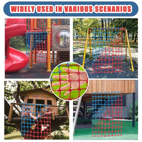 Climbing Cargo Net, Polyester Playground Climbing Net, Heavy Duty Large Military Climbing Net for Kids Outdoor, Kids Safety Protection Net, Rope Ladder, Jungle Gyms, Swingset, Treehouse - size: 3ft x 6ft