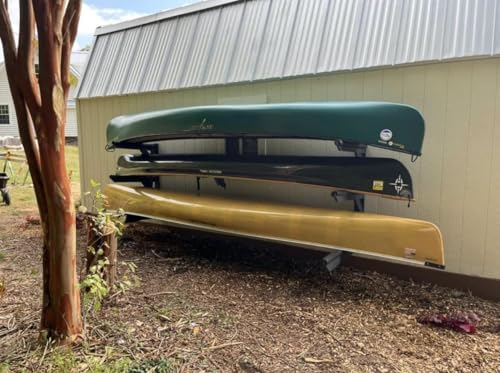 ReRackiT - Outdoor or Indoor Wall Mounted Kayak Rack, SUP Rack, Canoe Rack - Stackable - size: 1 Rack (For Canoes)