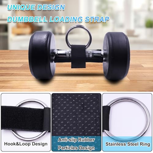 J Bryant Loading Dumbbells Strap for Dip Belt Squat Pull-up,Load Dumbbells Kettlebells on Barbells Weightlifting Accessory - size: 2 pieces L