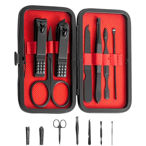 7-Piece Manicure and Grooming Set with Travel Case, Compact Nail Care Tools for Home and On-The-Go Sets