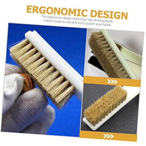 2pcs Climbing Brush for Rock Climbing Bouldering Reusable Boars Hair Cleaning Brush for Outdoor Sports Sturdy Handle for Rocks Stones