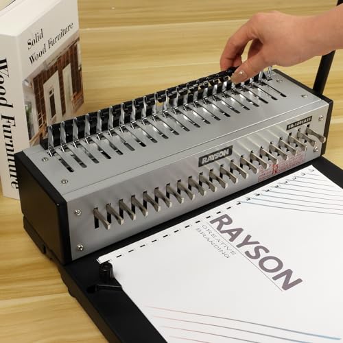 Rayson CR12141618BK Plastic Binding Combs 1/2in. 9/16in, 5/8in, 11/16in, 19-Ring Letter Size, Black Comb Binding Spines, Multi-Size Pack of 80 - color: Black, size: Letter size - 1/2in, 9/16in, 5/8in, 11/16in,