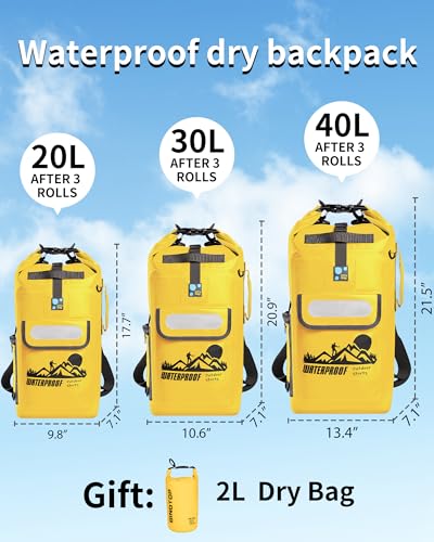 Dry Bag Backpack - color: Yellow, size: 30L