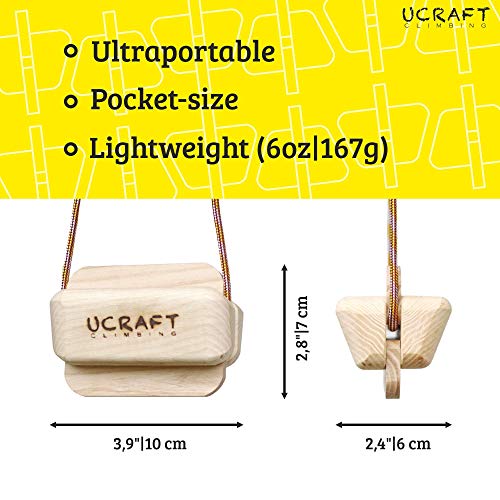 Ucraft Pocket-Sized Climbing Hangboard. Portable Fingerboard for Training and Warm-up