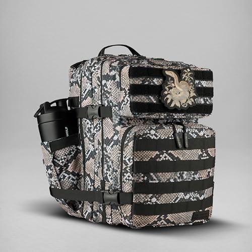 WOLFpak 35L Athletic Gym Backpack - Durable 1000D Waterproof Oxford Material with MOLLE Webbing, Laptop Pocket - color: Python