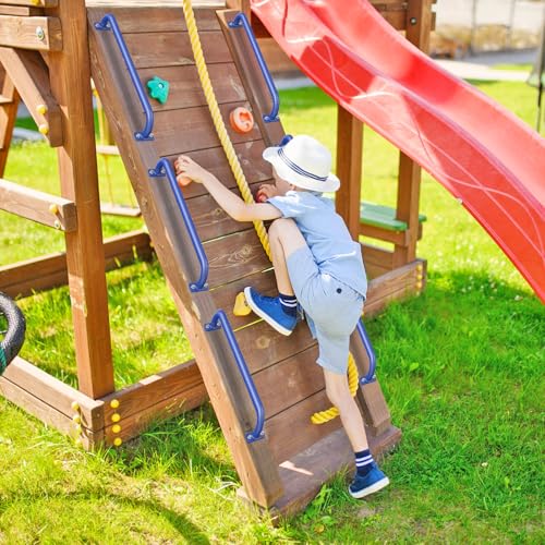 SELEWARE 30" Blue Playground Ladder Handle Metal Playset Handles Grab Bars | 500LB 2Pcs Heavy Duty Steel Kids Playground Handles for Indoor/Outdoor Ladder Handrail Swing Set Treehouse Rock Climbing Wall - color: D: 30"-2 Pcs-blue