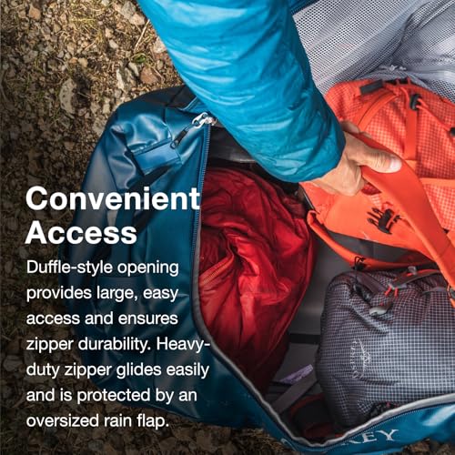 Osprey Transporter Lightweight Travel Duffel Bag - Extra Large Water Resistant Durable Gear Bag for Men and Women - color: Mystery White-moody Burgundy, style: 40l