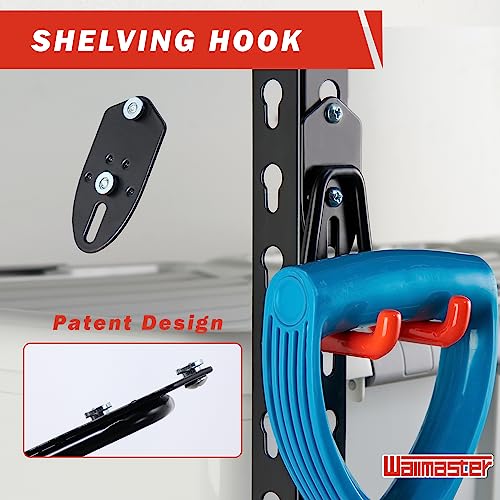 Wallmaster Garage Hooks Organizer Kit,12 Pack Adjustable Heavy Duty Shelving Hook,Wall Mount Utility Steel Garage Organization, for Organizing Garden Tools - size: 12 pcs-Orange