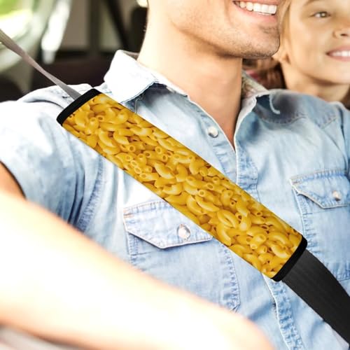 2 Piece Macaroni Cheese Car Seat Straps Shoulder Pads Universal Fit Automotive Seat Belt Protector for Kids, Car Seats Pushchair Strollers High Chair Pushchair - color: Pattern 912