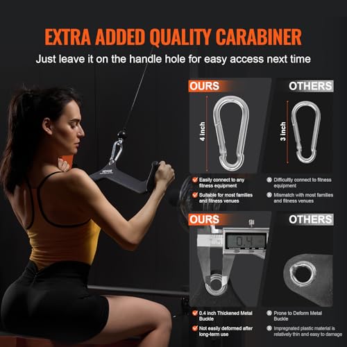VEVOR LAT Pulldown Attachments, Cable Machine Rowing T-bar V-bar Tricep Pull Down Bar, Back Strength Training Rubber Coated Handle Grip, Bicep Curl Tricep LAT Pulldown Bar for Home Gym Fitness - size: 5PCS B