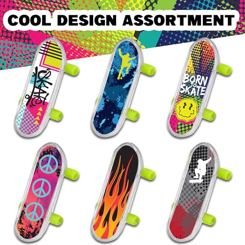 ArtCreativity 144 PCS Mini Finger Skateboards for Kids – 2 Inch Durable Fingerboard Toys in Assorted Designs – Skateboard Party Favor, Goodie Bag Fillers, Classroom Prizes, Toys 3+