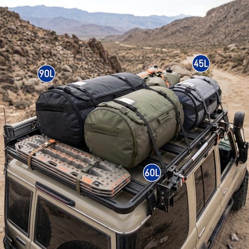Haimont Heavy Duty Convertible Travel Duffel Backpack, Army Green, 45L | Shoe Compartment, Water-Resistant Tarpaulin, Wide U-Shaped Opening - color: Green, size: 45L