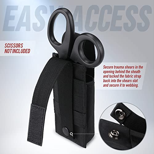 LIVANS Molle Tourniquet Holder, Tactical Shears Pouch, IFAK Scissor Holster | Medical Shear Holder, EMT Scissor Bag Fit for Tourniquet, Folding Knife, Tactical Flashlight, Pistol Mag Pouch Small Tool Bag - color: Black