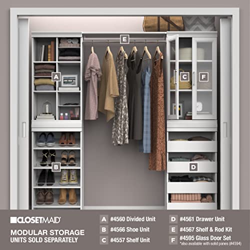 ClosetMaid Modular Storage Shelf Unit with Angled Shoe Shelves, White - color: White
