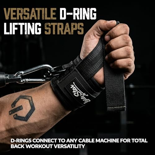 Weight Lifting Strap with D Ring,Lifting Straps,Non-Slip Wrist Straps for Weightlifting Deadlifting,Wrist Cuffs for Cables Gym, Lifting Cuffs for Cable Machines