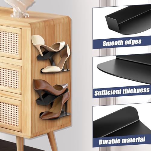 Wall-Mount Floating Shoe Shelves, Sturdy Levitating Sneaker Rack for Showcasing Shoe Collections - color: Black