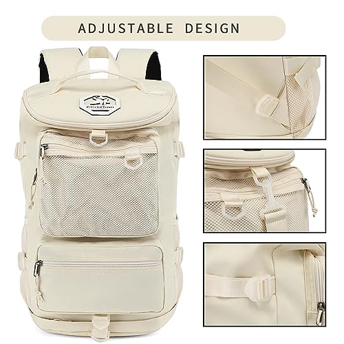 gym duffel bag backpack wrestling bag with shoe compartment 4 kinds of back method waterproof sports walking laptop - color: B-sea Salt White