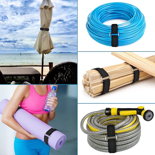 Nettbe 0.75"x19.7ft Hook and Loop Straps with 30 Buckles Adjustable Cut-to-Length Cable Ties - Reusable Nylon Fastening Tape Cable Straps for Storage or Organization (0.75in x 19.7ft) - size: 0.75in x 19.7ft
