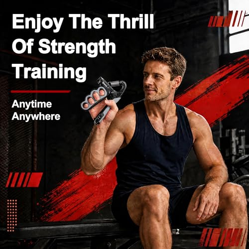 Grip Strength Trainer, Adjustable Resistance Hand Exerciser 11-220Lbs(5-100Kg), Hand Gripper Strengthener for Forearm Workout, 2 Pcs - color: Gray