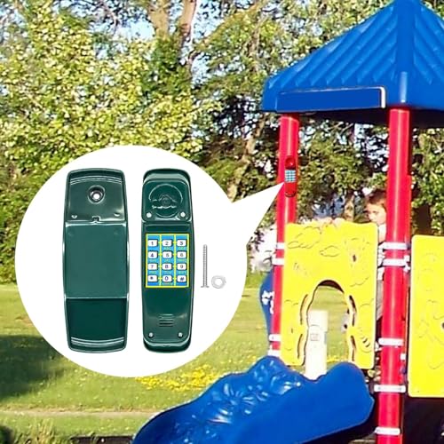 Pretend Phone Toy Pirate Wheel Game Playground Telephone Accessory for Children with Interactive Keys Quality Material Suitable for Swing Set Treehous, Green - color: Green