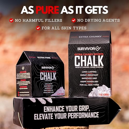 SURVIVOR 250ML Liquid Chalk + 200g Ultra Fine Climbing Chalk Powder Bundle