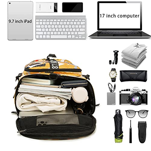 Gym Duffle Bag Waterproof black Laptop Backpack Suitable for Hiking, Fishing, Travel 40L Large Capacity Trendy Cool Lightweight Backpack for Men and Women - color: Yellow
