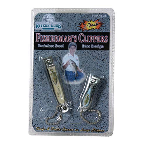 Rivers Edge Products Rivers Edge Products 2-Piece Nail Cutter Kit - Mini Knife and Bottle Opener on Large Trimmer - Stainless Steel Toenail and Fingernail Clipper - Fishing Nail Clippers for Men and - style: 2-piece Bass