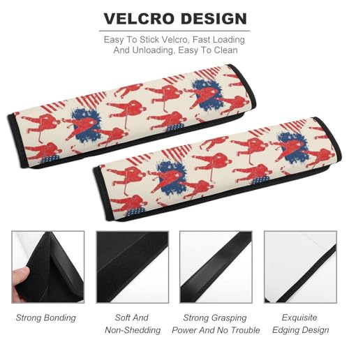 2 Pack Breathable Car Seat Belt Pad for Child, Stroller Pushchair High Chair, Ice Hockey American Flag Neck Strap Covers, Neck and Shoulder Support - color: Pattern 390