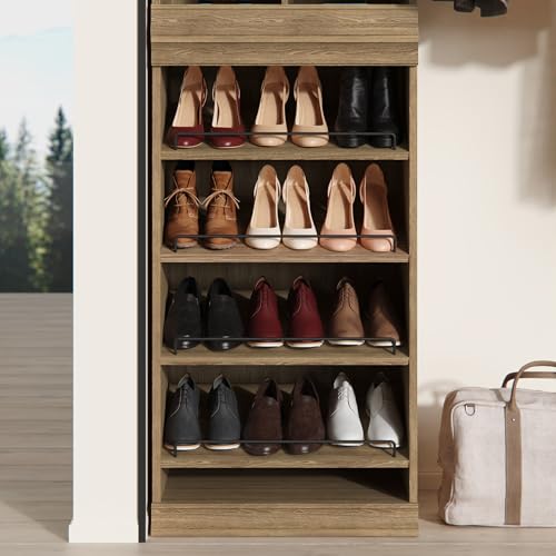 ClosetMaid Modular Storage Stackable Shoe Shelf Unit, Sand - color: Sand
