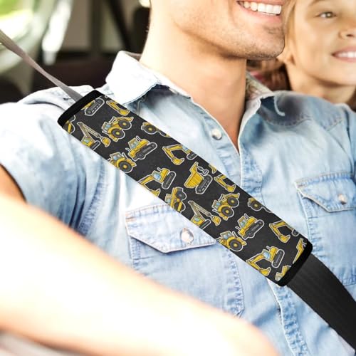 2PCS Breathable Seat Belt Cover for Adults and Children, Most Cars, Construction Excavator Truck Shoulder Harness Cover, Shock Absorption - color: Pattern 484