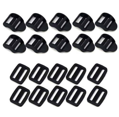 Ladder Lock Tri Glide Slide - Adjustable Strap Clips for Backpack/Gear Straps - Fits 3/4",1",1-1/4",1-1/2",2" Webbing - color: 10-pack for 3/4" Webbing