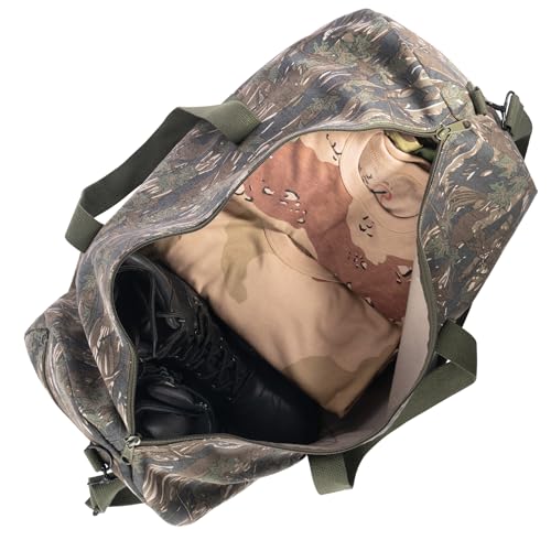 Rothco Heavy-Duty Canvas Shoulder Duffle Bag - Rugged Travel Gym Gear Equipment Bag - color: Smokey Branch Camo, size: 19 Inches