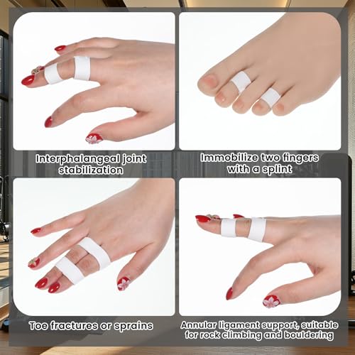 Thinp 4 Pcs White Athletic Tape, 0.5 Inch X 33 Ft/Roll Strong Adhesive Finger Tape for Sports Breathable Cotton Sports Tapes for Climbing Boxing Gymnastics Hockey Soccer