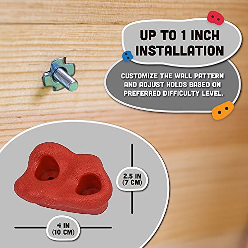 Squirrel Products Rock Climbing Holds for Kids, Deluxe Extra Large Climbing Rocks with Mounting Hardware - DIY Rock Wall Indoor & Outdoor Playground Accessories Wall Climbing Kit - Ages 3+ - style: 10 Pack