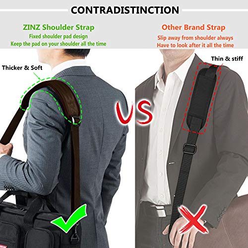 Bag Shoulder Strap, Padded Adjustable Shoulder Strap Replacement - color: Brown, size: 57"
