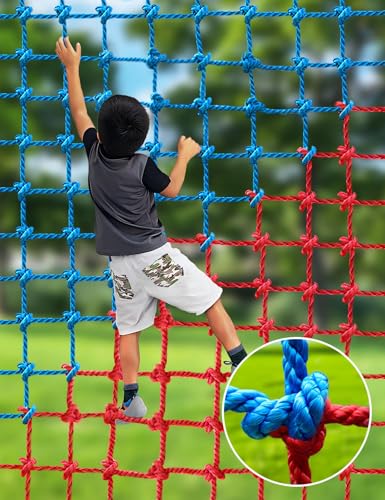 Climbing Cargo Net, Polyester Playground Climbing Net, Heavy Duty Large Military Climbing Net for Kids Outdoor, Kids Safety Protection Net, Rope Ladder, Jungle Gyms, Swingset, Treehouse - size: 6ft x 9ft