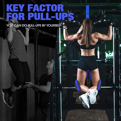 Pull Up Assistance Bands, Resistance Bands for Pull Up Bar Workout, Adjustable Heavy Duty Pull Up Assist Equipment with 4 Assistance Bands, Home Gym Fitness Exercise Strength Training - color: Blue