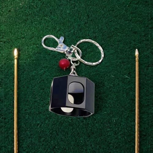 Pool Cue Chalk Holder Chalk Case with Keychain Lightweight Compact Practical Tool Chalk Boxes Chalk Pocket for Games Snooker - color: Black