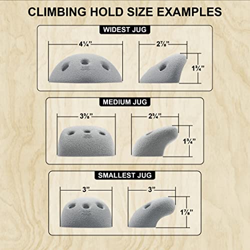 Atomik Climbing Set of 10 Medium Screw-On Basic Jugs in Gray