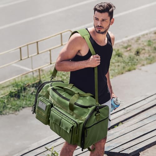 G4Free 3-in-1 Expandable Duffle Bag for Travel Gym, Large Duffel Backpack | 45L to 55L, with Shoes Compartment & Wet Pocket, for Men Women, Green - color: Green