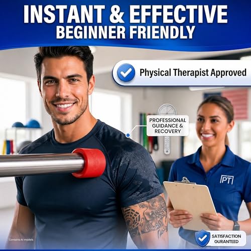 Muscle Trigger Silicone Barbell-Mounted Trigger Point Massage Tool for Back, Neck, Shoulders, Feet & Plantar Fasciitis Relief, Myofascial Release and Deep Tissue Muscle Recovery for Home and Gym - color: Red