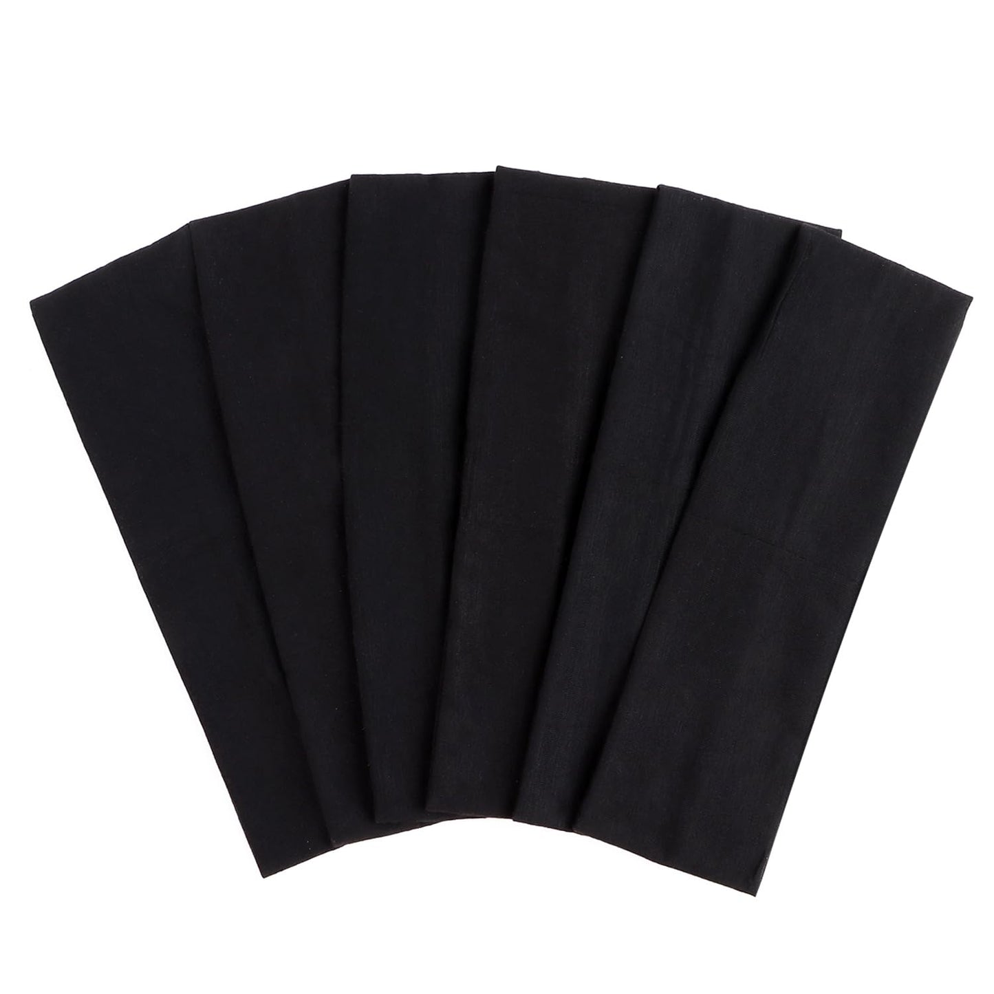 Derayee Headbands For Women, 6 Pcs Black Elastic Headbands Soft Fabric Non Slip Hair Bands For Women Yoga Sports Workout (9 X 2.